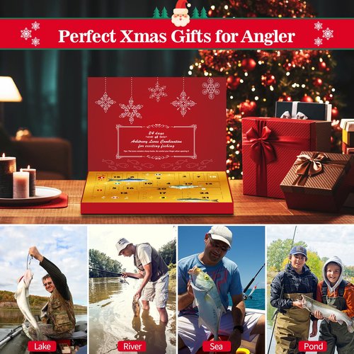 Aimeotoo 2025 Fishing Advent Calendar for Adult Men & Teen Boys - Exciting 24 Days Countdown with VIB Fishing Lures Set - Ideal Xmas Surprise Gift for Fishing Enthusiasts
