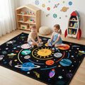 Space Rugs for Kids Bedroom,Outer Space Rug for Boys Room,Solar System Planet Theme Carpet for Playroom and Classroom Decor,2'5''×4'