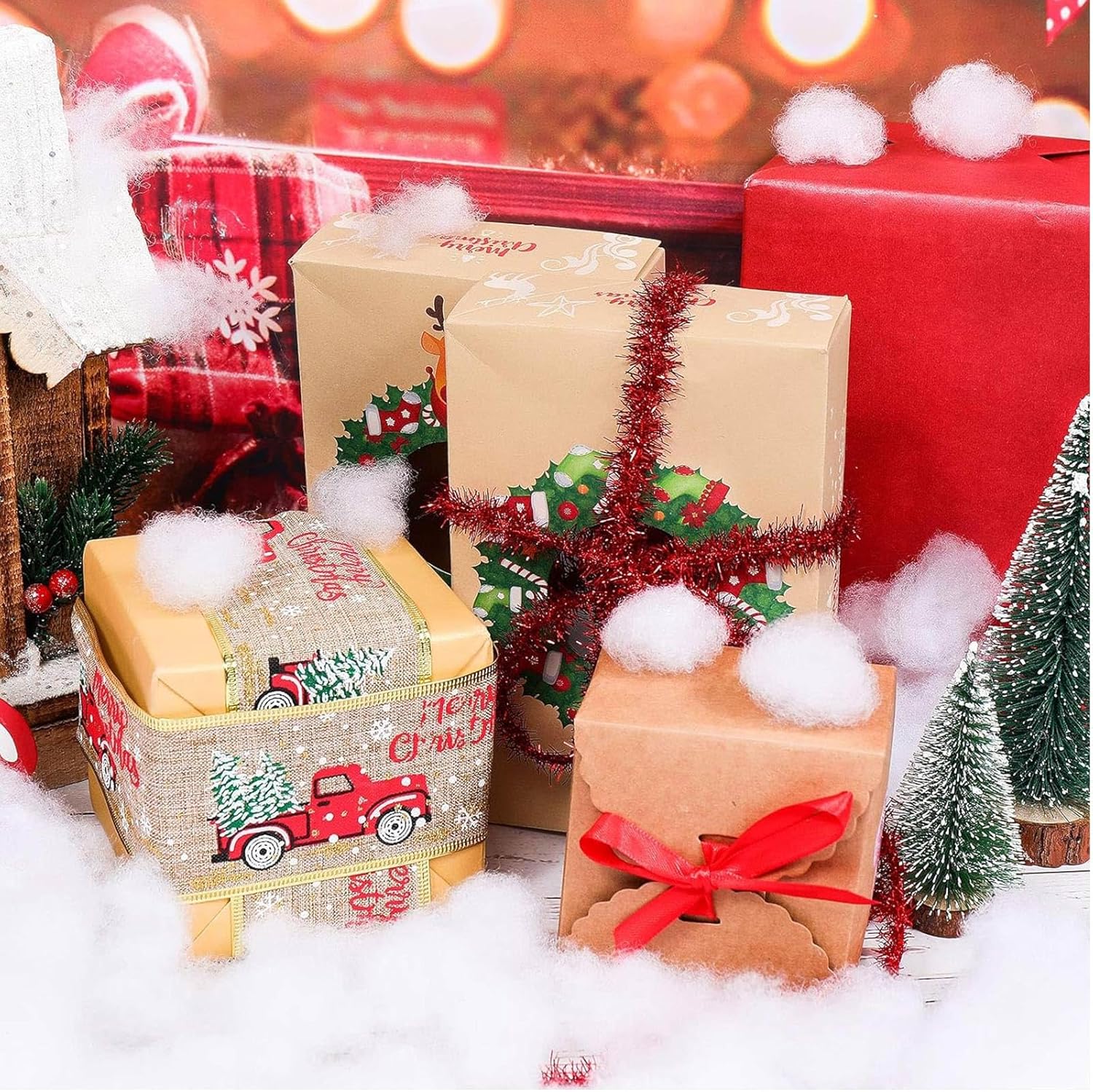 Shappy Christmas Fake Snow | 165.79 Ounce Artificial White Cloud Fiber for Winter Decor