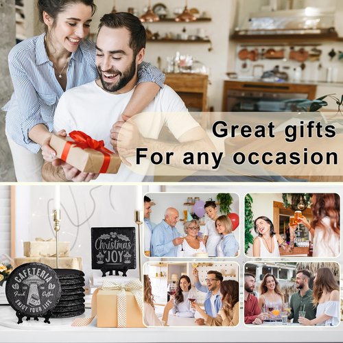 60 PCS Glossy Black Slate Coasters for Laser Engraving, MAPRIAL 2026 Upgrade 4 Inch 30 PCS Square, 30P Round Stone Drinks Coaster Bulk, Laser Blanks Material for Engraver, DIY, Gifts, Wedding