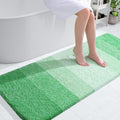 OLANLY Large Bathroom Rugs - Extra Soft Microfiber Mat 54x24 | Quick Dry, Machine Washable, Green