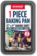 BAKKEN Nonstick Baking Pans - Commercial Grade Carbon Steel Cookie Sheet, 13.18" x 8.66", Oven Safe to 450°F, Gray
