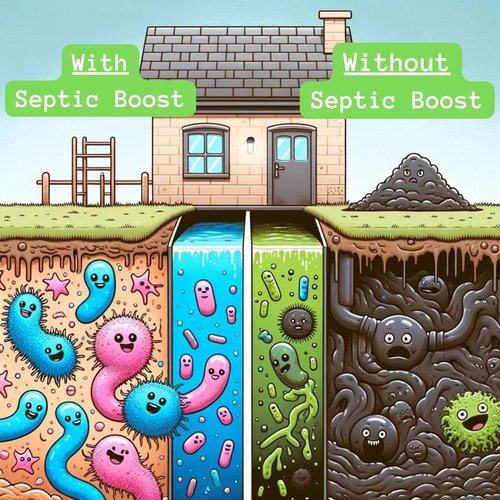 Septic Safe Toilet Bowl Cleaner - Septic Boost Acid-Free Toilet Cleaner with Enzymes for Septic Tank Treatment - Effective Cleaning & Deodorizing Bio-Based Liquid Toilet Bowl Cleaner (1-Quart)