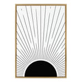 Kate and Laurel Sylvie Mid 3 Framed Canvas Wall Art by Jake Goossen; 23x33 Gold; Decorative Black and White Modern Abstract for Wall