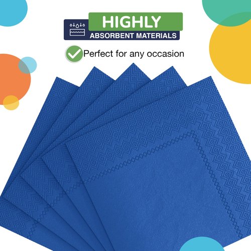 Party Solids Dark Blue Napkins Disposable Everyday 100 Pcs 2 Ply Dark Blue Dinner Napkins Bulk For Parties & Party Supplies