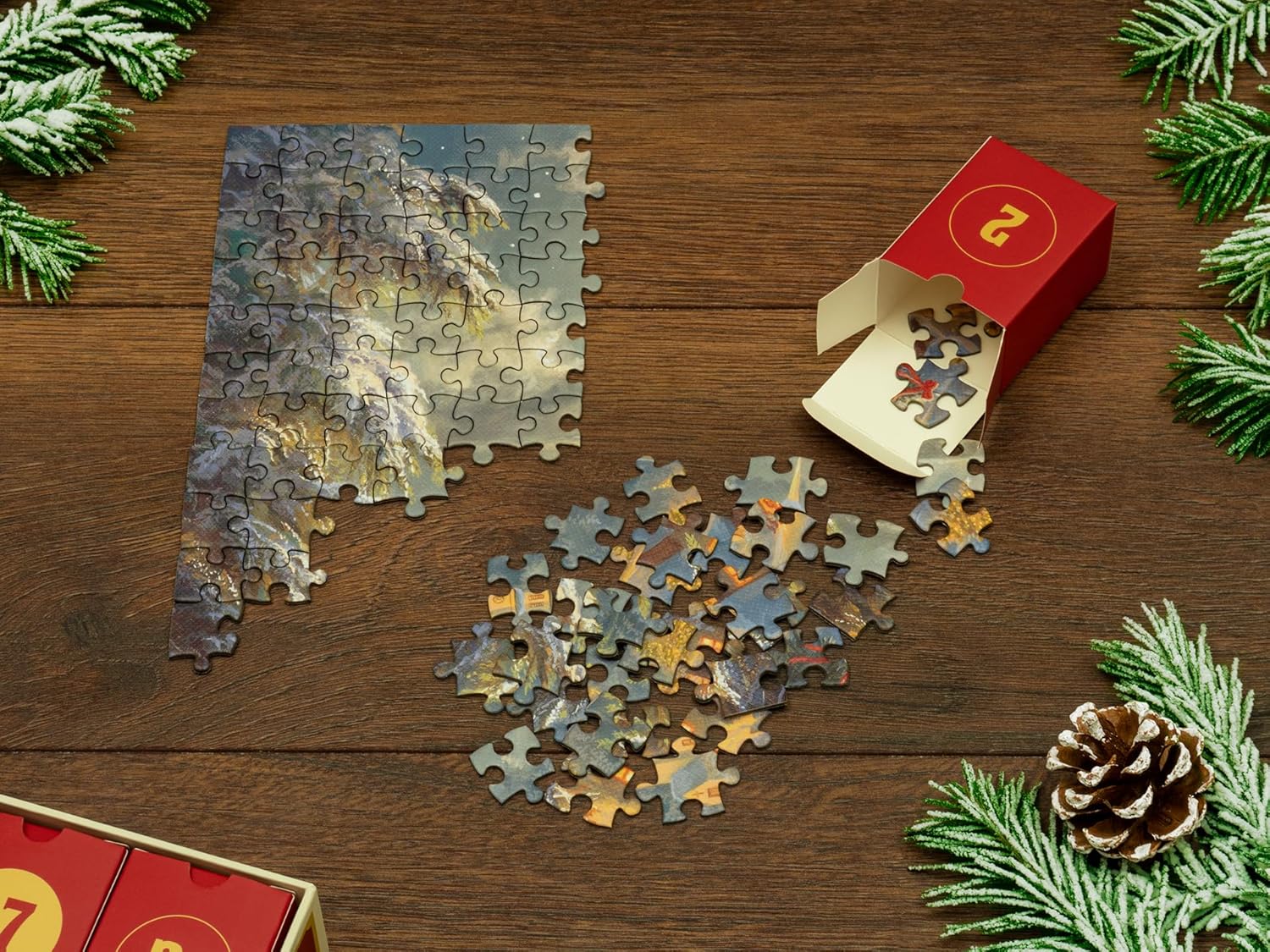 Abraham Hunter Jigsaw Puzzle Advent Calendar 2025 - 1008 Pieces, 24 Boxes of Christmas Magic for Family Fun