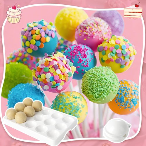 MITCHENIFY Cake Pop Mold Set - Round Sphere Press with Tray for Baking | Perfect for Parties & Desserts