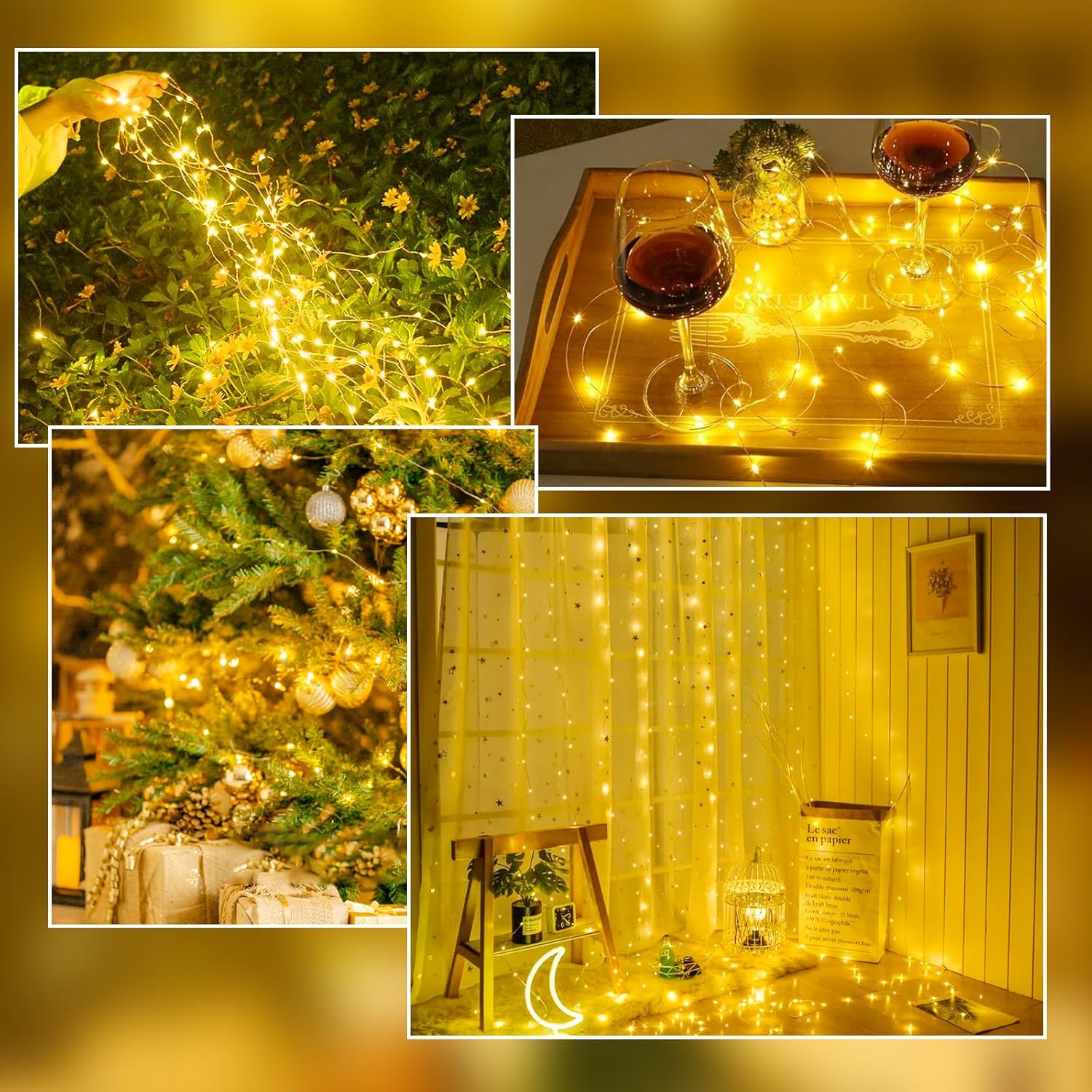 Skiennix 50 LED Fairy Lights - Battery Operated with Remote & Timer | 16 FT Warm White Twinkle String Lights for Indoor & Outdoor Décor