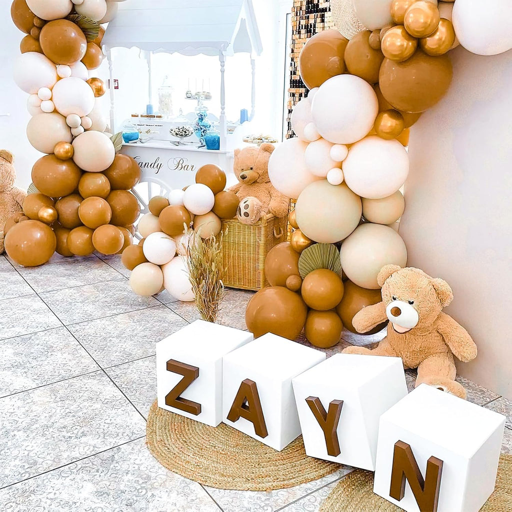 PartyWoo Tan Balloons - 12 Inch Boho Neutral Light Brown Latex Balloons for Graduation & Baby Showers