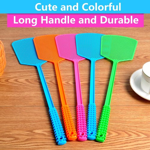 Fly Swatter | 5-Pack Heavy Duty Manual Fly Killers with Long Handles for Indoor & Outdoor Use