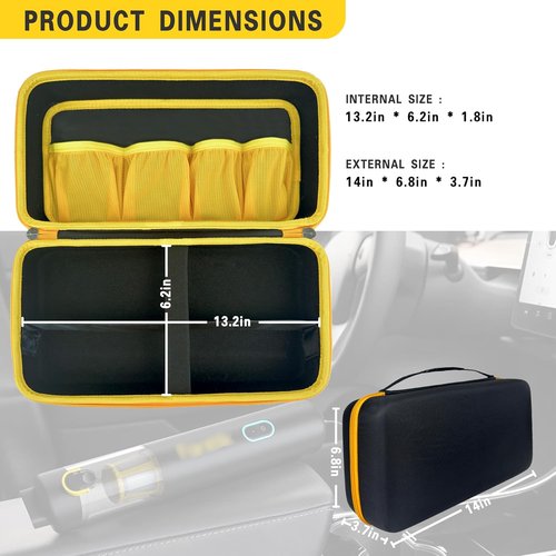 Fanttik Case for Slim V8/V10 Apex & Mate | Portable Hard Storage with Removable Divider & Mesh Pocket