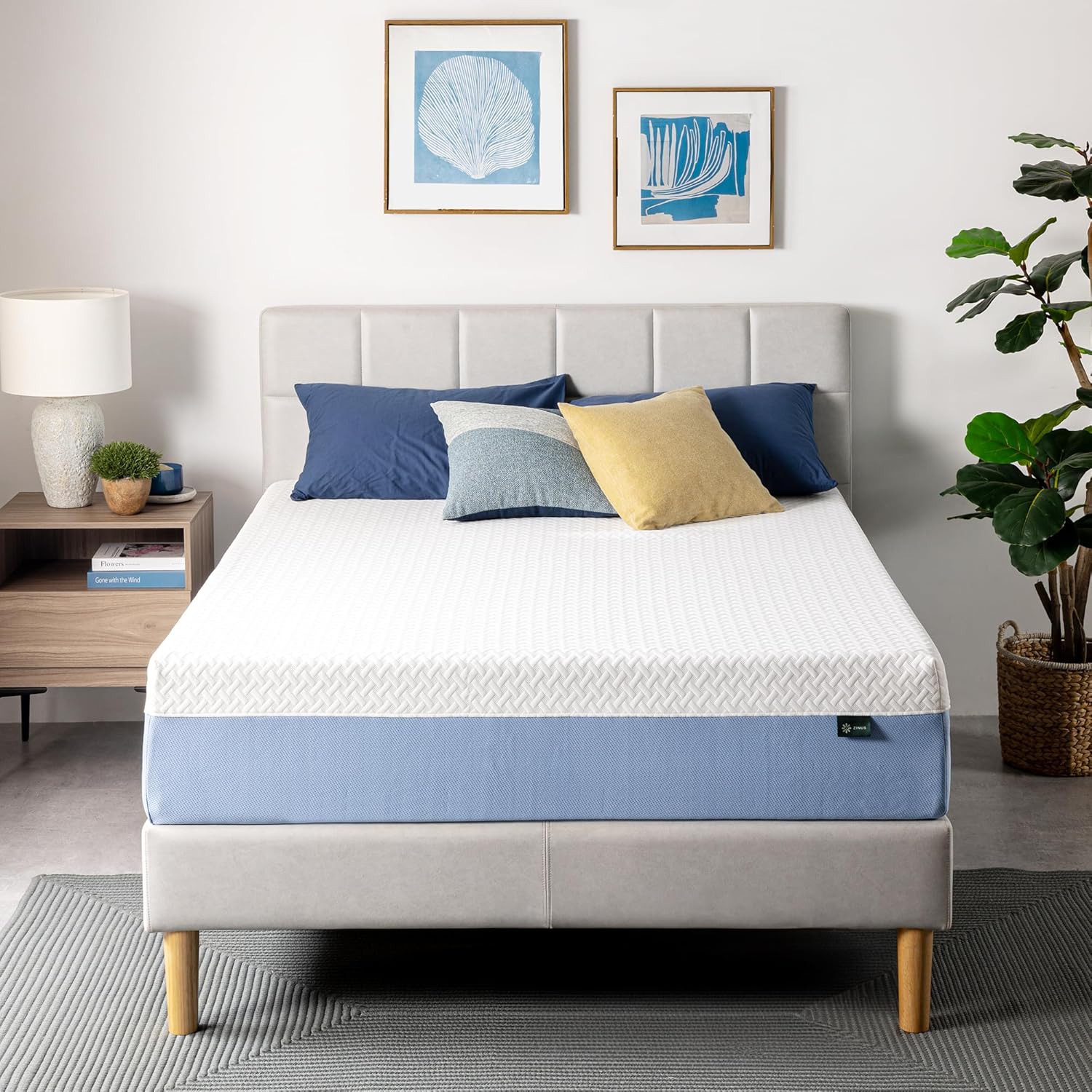 Zinus 12 Inch King Memory Foam Mattress - Cooling, Medium Feel, Breathable & Fiberglass Free