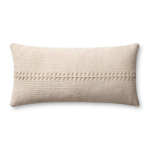 Loloi Chris Loves Julia Harvey Collection PCJ0018 Ivory 12'' x 27'' Cover Only Pillow