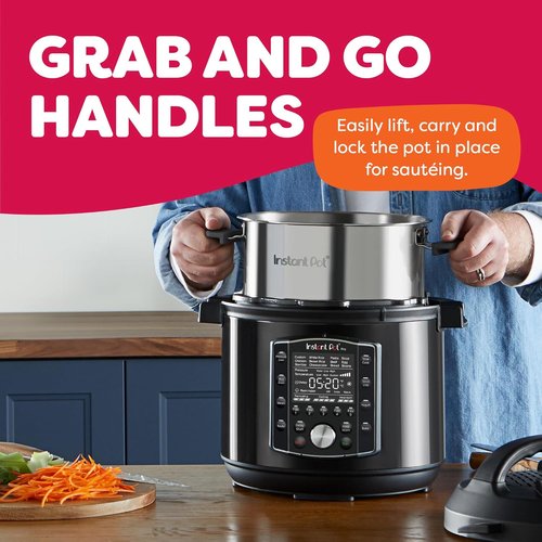 Instant Pot Pro 10-in-1 Pressure Cooker - Versatile Cooking with 800+ Recipes | 6 Quart, Black