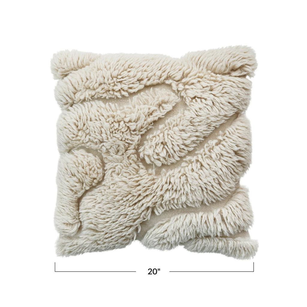Bloomingville Auckland Essence Wool and Cotton Pillow, Natural