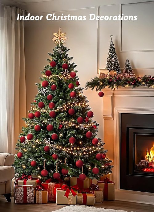 Brightown Red Velvet Christmas Ornaments - 15 Pcs 3.15 Inch Decorative Balls for Holiday Tree