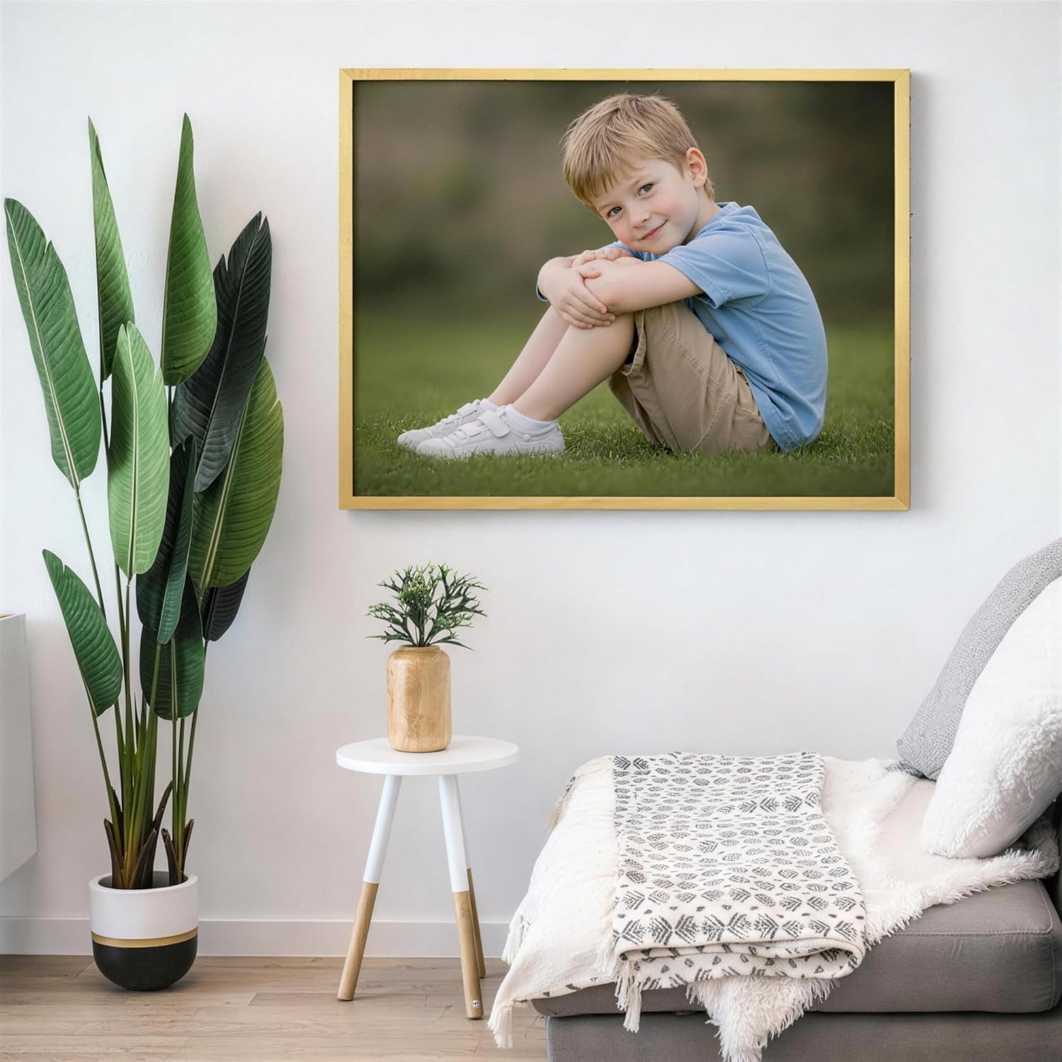 Skiennix Personalized Canvas Prints - Stunning Photo on Canvas (Gold, 16x20) | Perfect Wall Art for Home Decor and Gifts