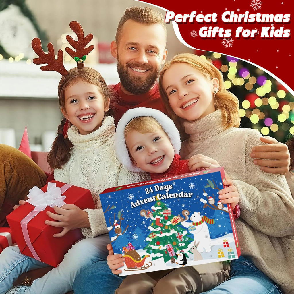 Skiennix Christmas Advent Calendar 2025 - 24 Days of Surprises with Plush Toys | Perfect for Kids & Teens