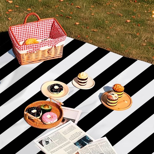 Gingham Tablecloths by [Brand Name] - 3 Pack Waterproof Plastic Covers | 54 x 108 Inch Black and White Stripe for Parties & Picnics