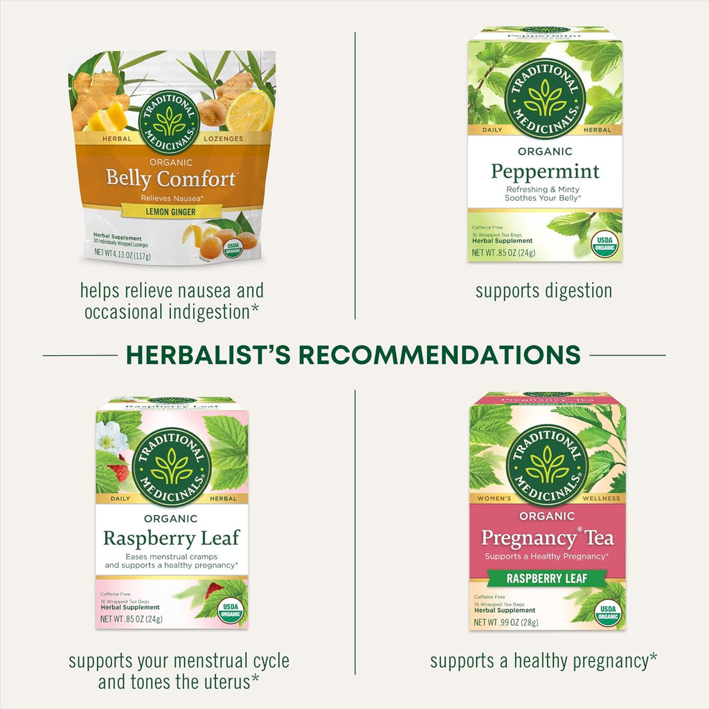 Traditional Medicinals Organic Morning Ease Lozenges - Lemon Ginger for Pregnancy Nausea Relief | 30 Wrapped Lozenges