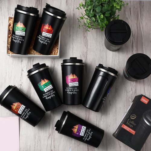 Skylety 10 Pcs Dumpster Fire Funny Tumbler 17oz Gift Valentine for Adult Coworker Office Desk Accessories, Employee Appreciation Positive Everything Is Fine Mug Bulk White Elephant Gift (Multicolor)