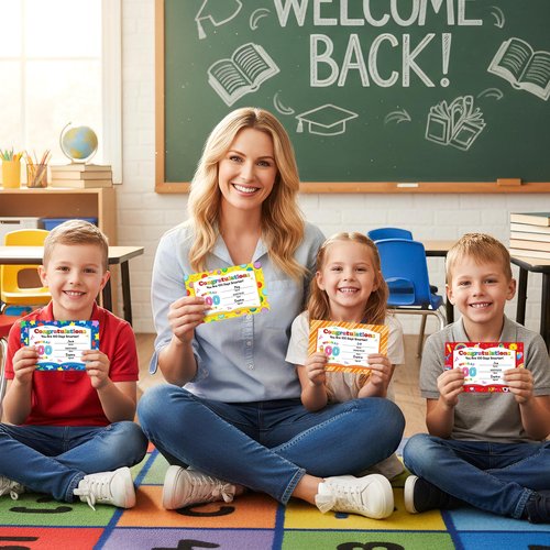 WATINC 100 Days of School Awards Set - 162Pcs Hooray 100 Days School Bracelets Smarter Greeting Cards Student Reward Stickers, Happy 100th Pencils Eraser Party Supplies for Classroom Teacher (Big Set)