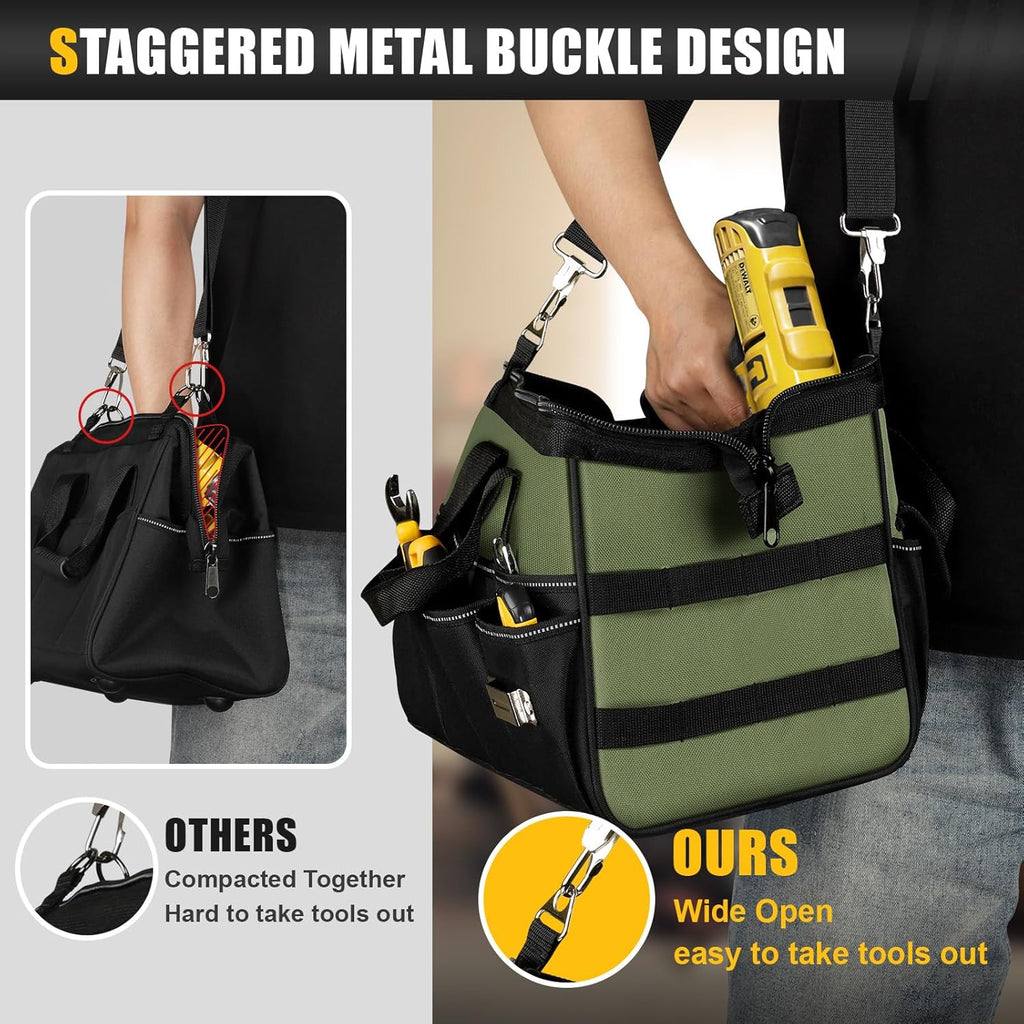 UUP Heavy Duty Tool Bag - 15-Inch, 16-Pocket Organizer with Soft Handle | Ideal for Storage & Gifts