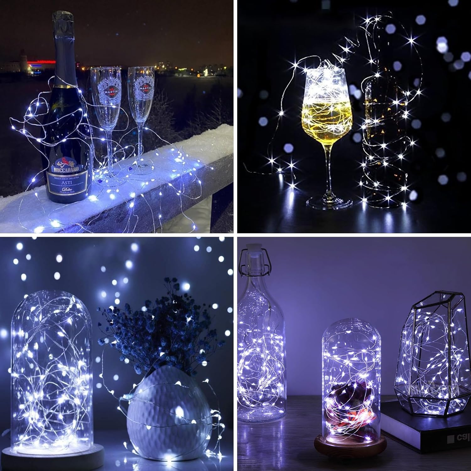 ZGWJ 12 Pack Mini LED Fairy String Lights - 7ft Battery Operated, 3 Modes for DIY & Party Decor | Mixed Colors