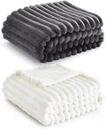 Bedsure Fleece Throw Blanket - Cozy Grey & White Design for Ultimate Comfort