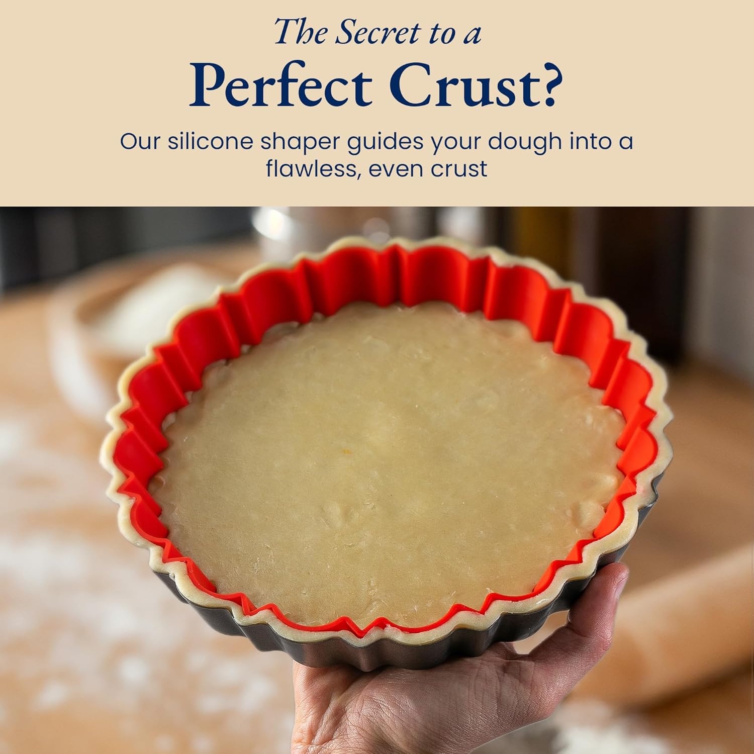 Patz&Patz 9-Inch All-in-One Fluted Tart Pan Set - Removable Bottom, Silicone Crust Shaper & Pie Weight | Nonstick Carbon Steel, PFOA & PTFE-Free