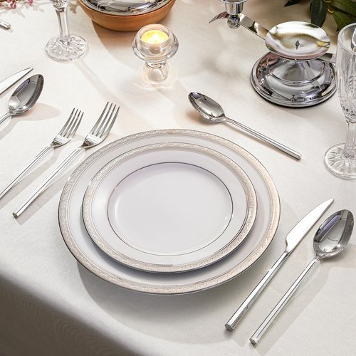 KINGSTONE 20-Piece Silverware Set, 18/10 Stainless Steel Flatware Cutlery Set with Hexagon Handle, for Hotel, Home, Party, Wedding Gift, Mirror Polish and Dishwasher Safe