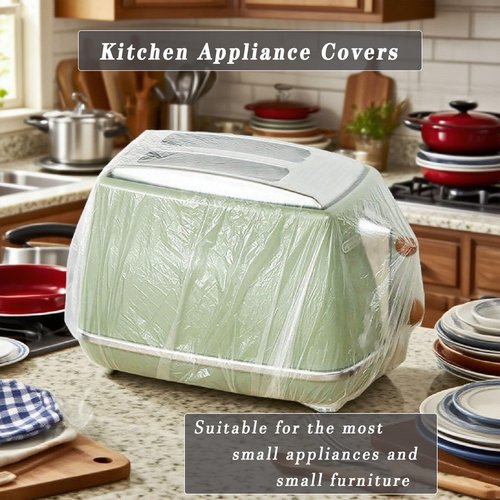 STAYWILD 60 PCS Clear Small Appliance Dust Covers,Disposable Kitchen Appliance Covers for Instant Pot,Mixer,Meat Slicer,Air Fryer,Toaster Oven,Food Processor,Blender,Slow Cooker,Coffee & Bread Maker