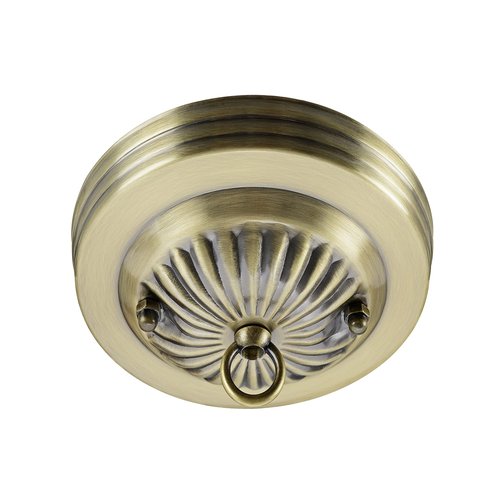 Aspen Creative 21513-21, Traditional Chandelier & Light Fixture Canopy Kit w/Collar Loop, Antique Brass, 5" Diameter, 7/16" Center Hole