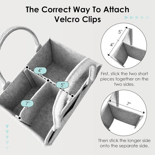 HIPHOP PANDA Diaper Caddy Organizer - Sturdy Portable Storage for Newborn Essentials - Grey/Oatmeal 2-Pack Gift Set
