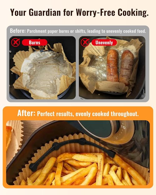 Air Fryer Magnets - 4Pcs Non-Segmented Silicone Buckle Accessories for Safe Parchment Paper Use