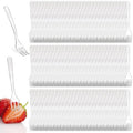 Covzoe 500 Pieces Plastic Mini Forks, 3.7 x 0.6 Inch Clear Small Dessert Forks, Disposable Tiny Appetizer Fork, Exquisite Mini Tasting Forks Utensils for Fruit Cakes Party Serving Supplies