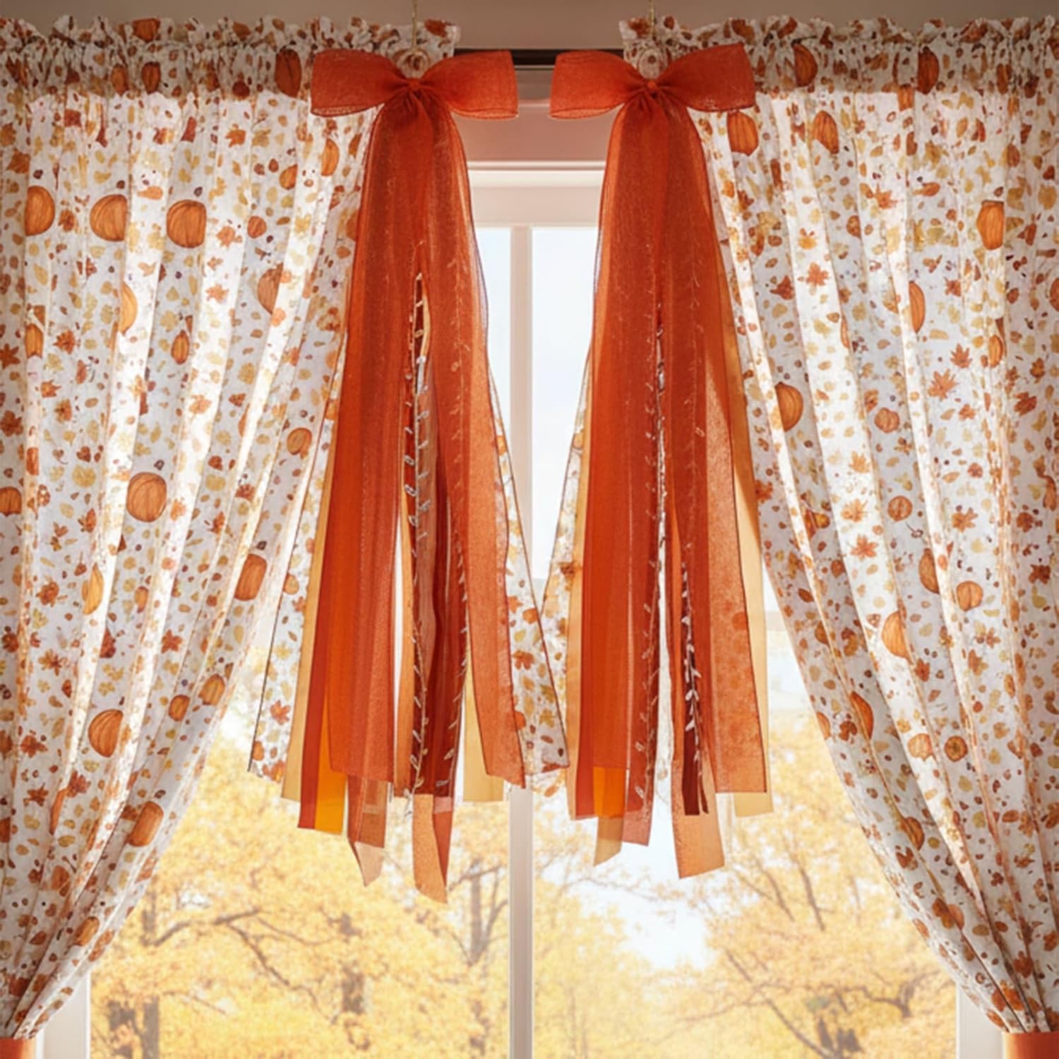 YKW 27" Fall Ribbon Wreath Bow - Large Autumn Decor with Metal Clip for Thanksgiving | 12 Layers