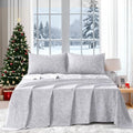 ROOYE Christmas Queen Size Bed Sheets, 4 Piece Floral Pattern Sheets Queen, 17" Deep Pocket, Soft Luxury Brushed Microfiber Cooling Sheets, Easy Care, Light Grey Paisley