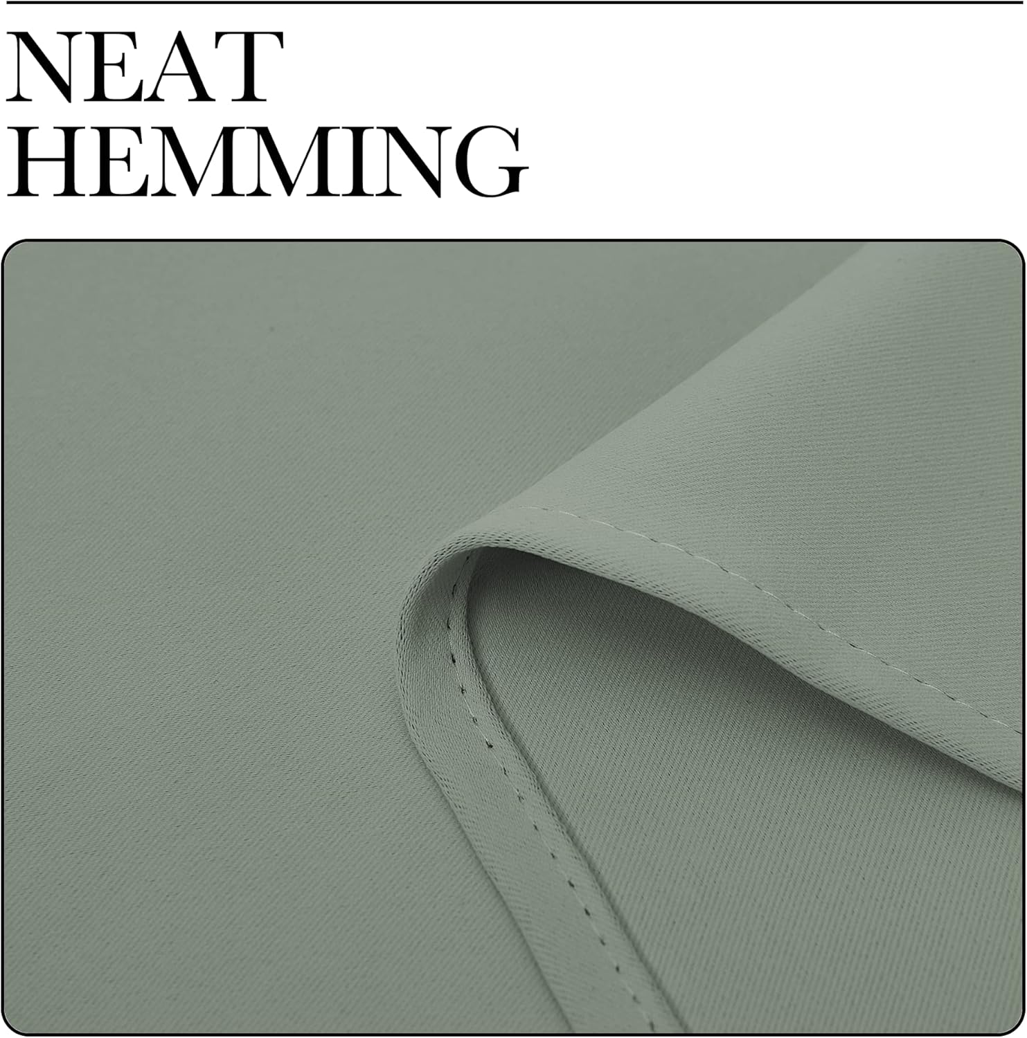 NICETOWN Room Darkening Curtains - Thermal Insulated Greyish Green Drapes for Kitchen & Bedroom (Set of 2, 42" x 50")