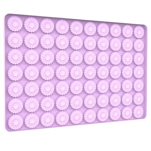 Tadonyny Daisy Flower Chocolate Silicone Molds, Gummy Candy Molds for Cake Decorations, Fondant Mold Silicone with Scraper (flower purple molds 002)