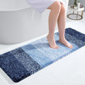 OLANLY Bathroom Runner Rugs - Extra Soft Microfiber, Quick Dry & Machine Washable | 47x17, Navy