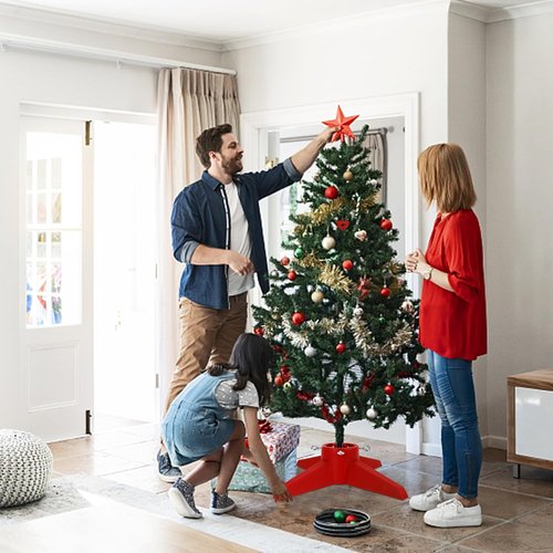FORUP Christmas Tree Stand - Durable Base Holder for Real Trees | Red Color