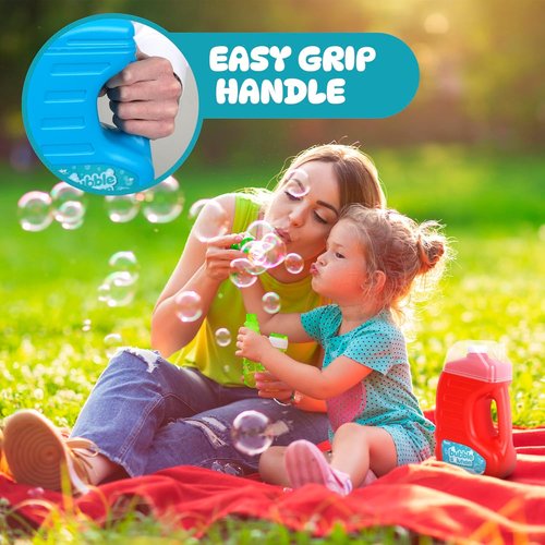 Darice Bubble Solution 4 Pack - 256oz Refill for Bubble Machines | Non-Toxic & Safe for Kids - Includes 8 Big Bubble Wands