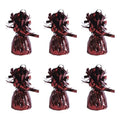Beistle Metallic Wrapped Balloon Weights, Set of 6 Maroon Party Decorations with Loop, Centerpieces and Table Décor for Birthdays School Team Spirit Graduations Fall Celebrations and Events 6 oz