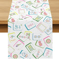 Buxiuer Mahjong Party Decorations Table Runner Mah Jong Game Night Club Birthday Supply Celebration Dining Home Kitchen Island Decor (13" x 72")