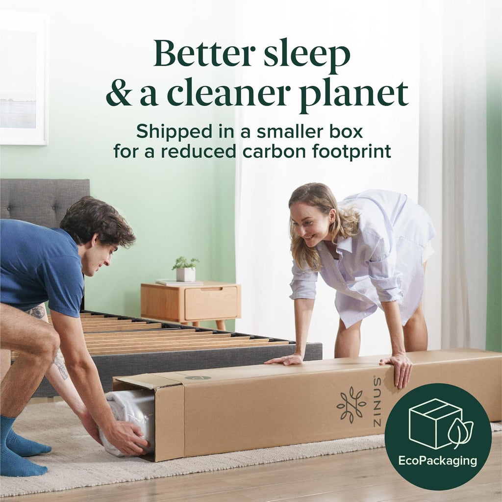 ZINUS 10 Inch True Support Hybrid Mattress - Queen Size, Medium Feel, Fiberglass Free, Motion Isolation