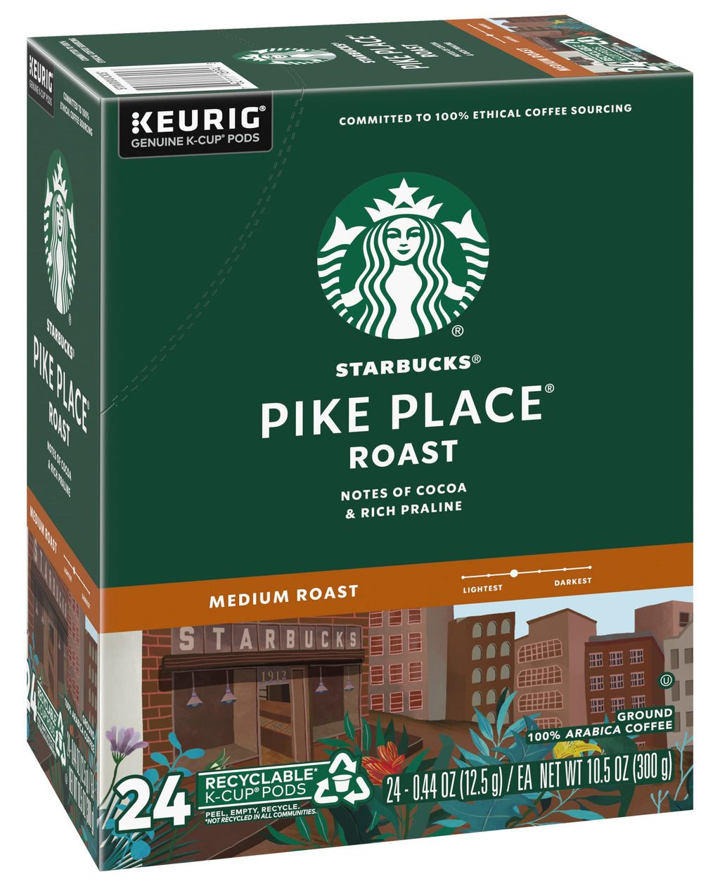 Starbucks Pike Place Roast Coffee K-Cup Portion Packs for Keurig Brewers, 72 Count (3 boxes of 24 K-Cups)