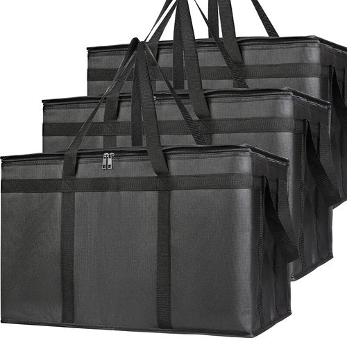 Bodaon Insulated Food Delivery Bag - 3-Pack XXXL Pizza Cooler | Thermal Carrier for Catering & Travel