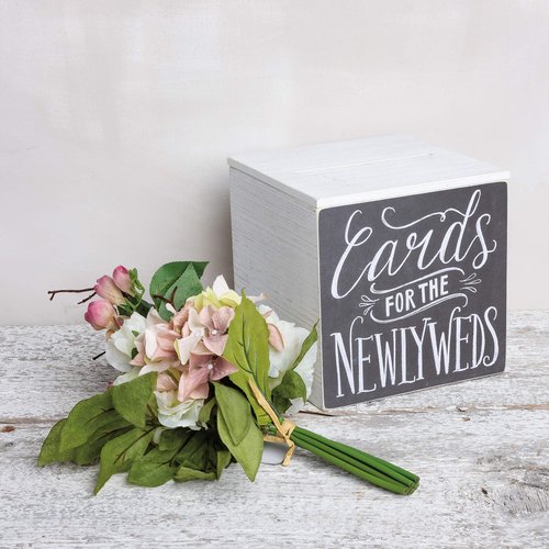 Primitives by Kathy Wedding Card Box, 8" x 8" x 8", Cards for Newlyweds