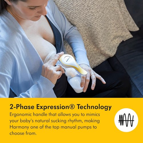 Medela Perfect Pair Bundle - Harmony Manual Breast Pump & Silicone Milk Collector | Lightweight, BPA-Free